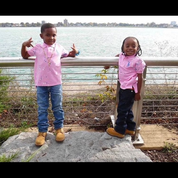 Light Pink white splattered Polo - Picture 5 of 5